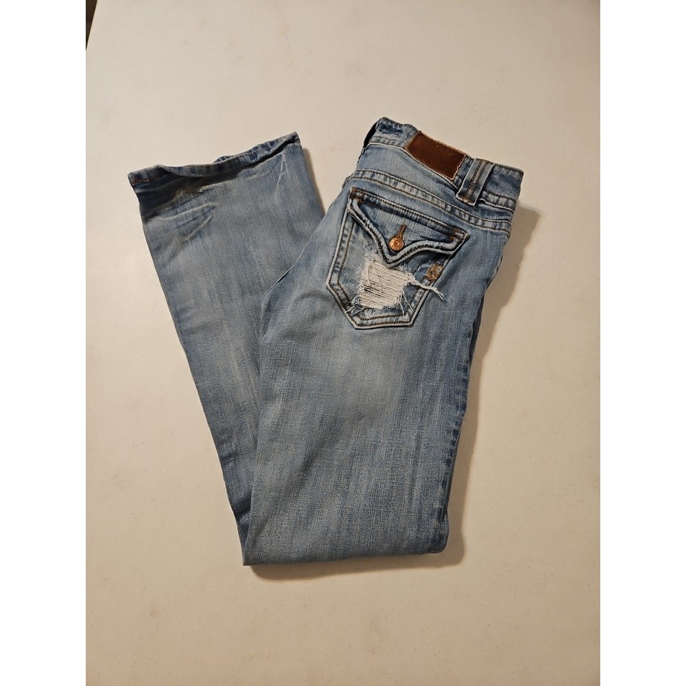 Vigoss Collection Size 7 Low Rise Bootcut Fit Jeans distressed (A979)